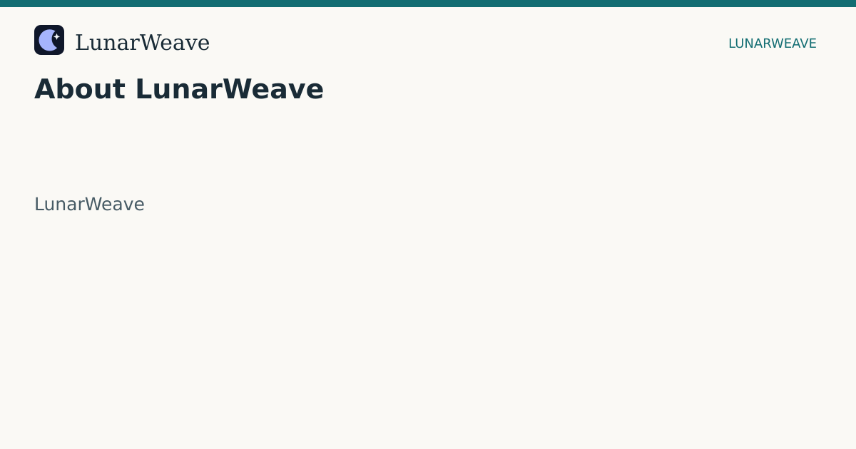 Social card preview: About LunarWeave