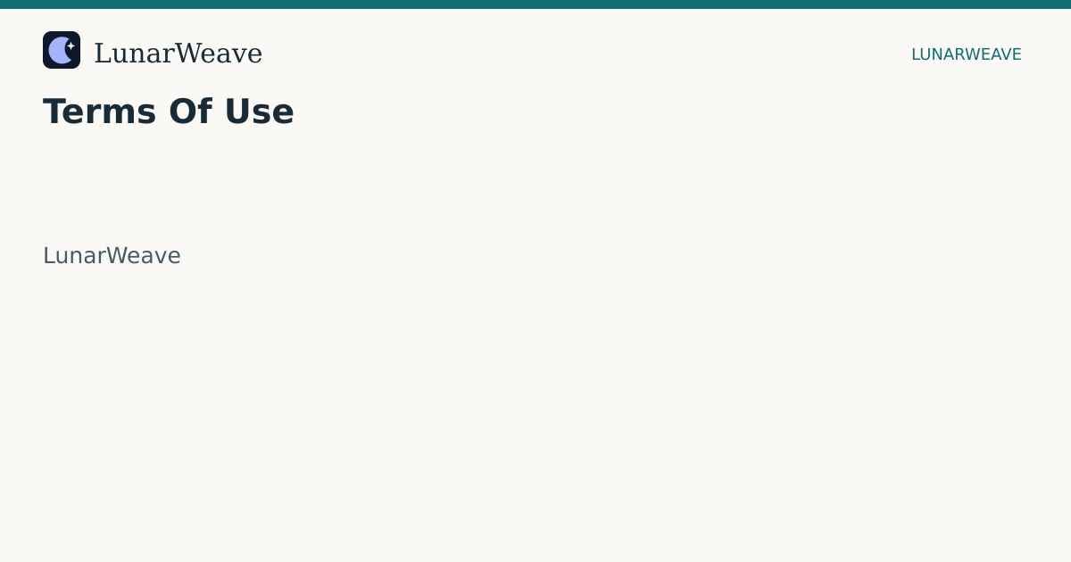 Social card preview: Terms Of Use